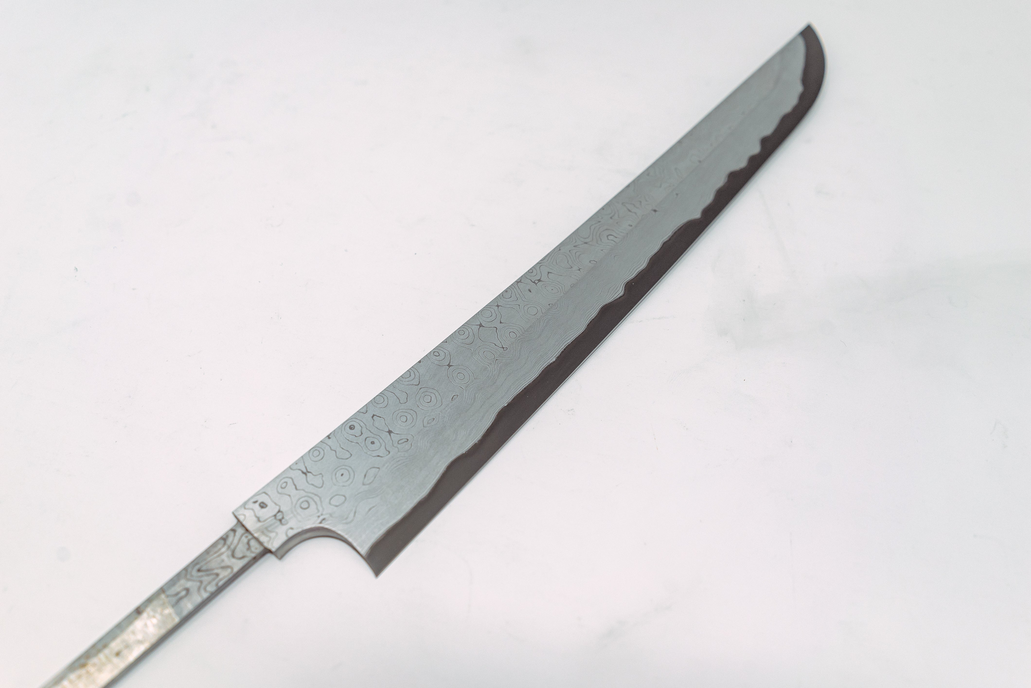 Nigara Hamono Kurozome Damascus Sakimaru Yanagiba 300mm(Blade Only) - Thecooksedges