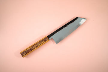 HADO Sumi Blue#1 Damascus Bunka 180mm W/Cherry Bark Handle - Thecooksedges