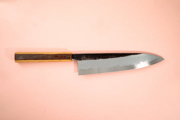 HADO Sumi Blue#1 Damascus Gyuto 240mm W/Cherry Bark Handle - Thecooksedges