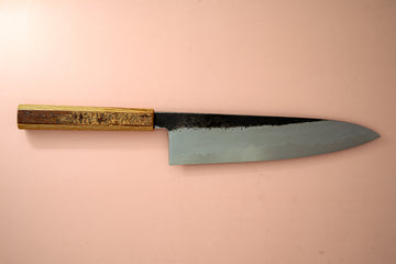 HADO Sumi Blue#1 Damascus Gyuto 240mm W/Cherry Bark Handle (SCRATCH & DENT) - Thecooksedges