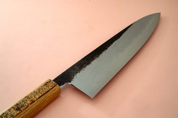 HADO Sumi Blue#1 Damascus Gyuto 240mm W/Cherry Bark Handle (SCRATCH & DENT) - Thecooksedges