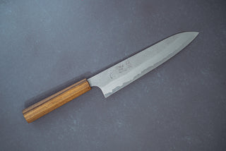 Hatsukokoro Blue#2 Nashiji Damascus Gyuto 240mm - Thecooksedges