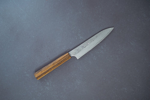 Hatsukokoro Blue#2 Nashiji Damascus petty 150mm - Thecooksedges