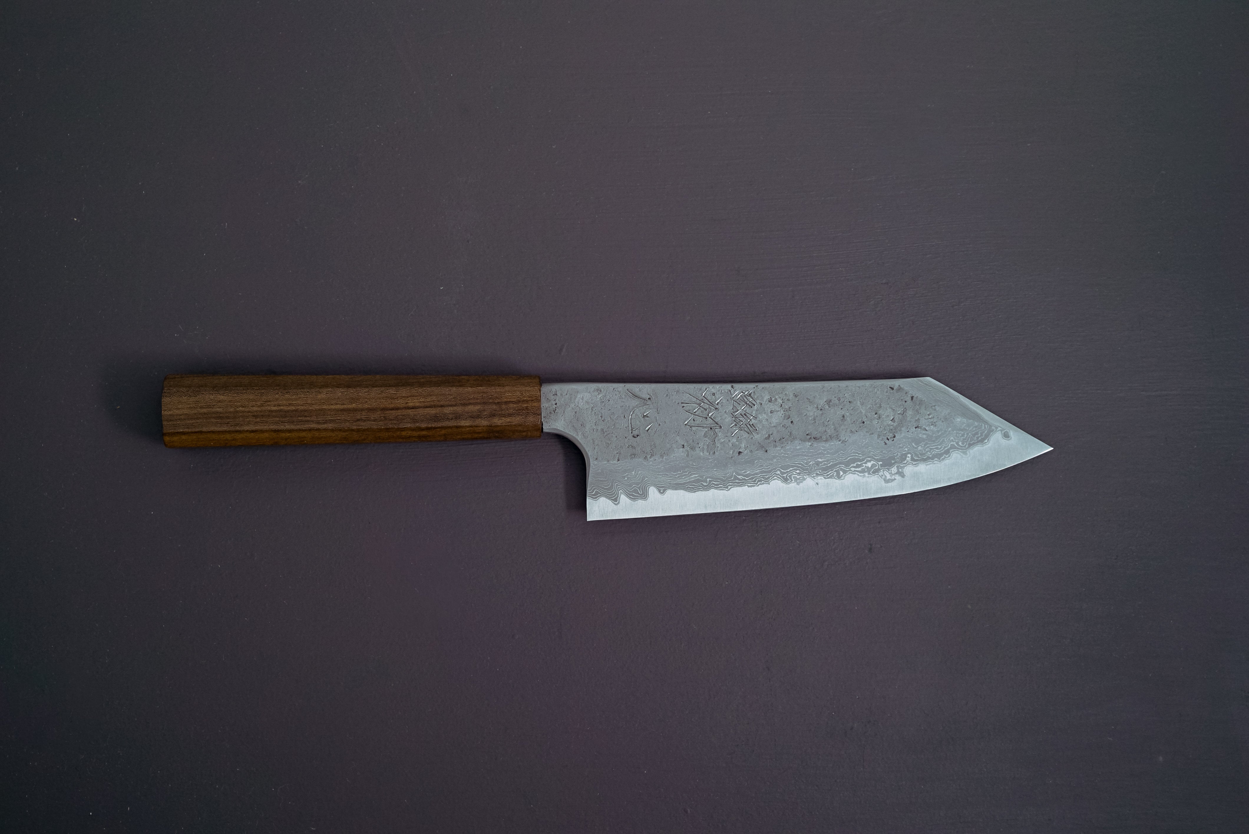 Hatsukokoro Blue#2 Nashiji Damascus Bunka 180mm - Thecooksedges