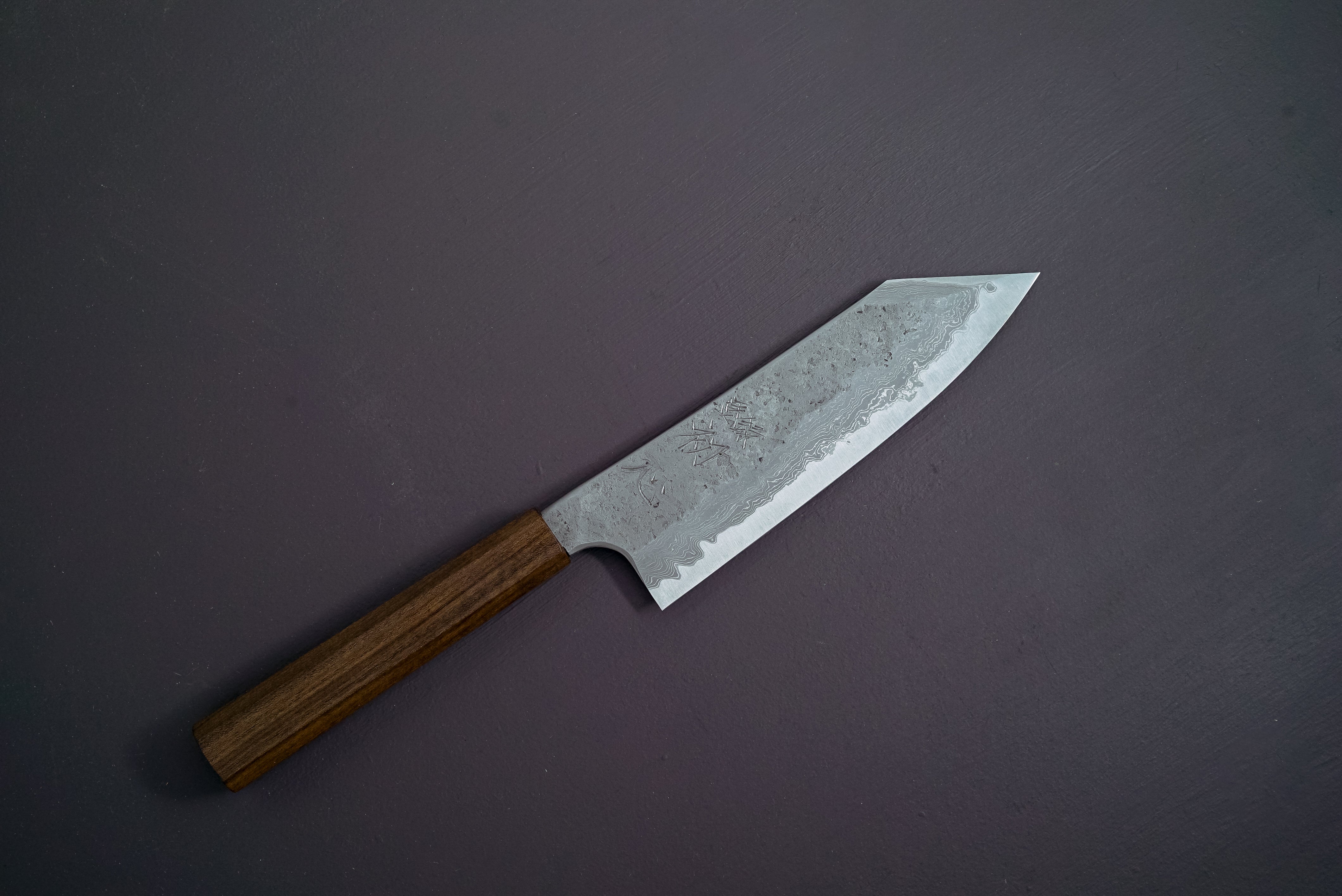Hatsukokoro Blue#2 Nashiji Damascus Bunka 180mm - Thecooksedges