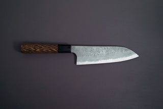 Hatsukokoro Blue#2 Nashiji Damascus Santoku 180mm w/Wenge handle