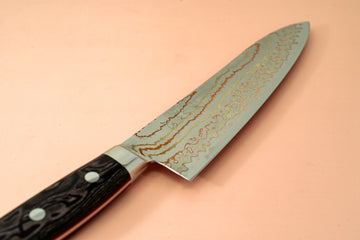 Hayabusa Blue #2 Rainbow Damascus Gyuto 210mm Western Handle