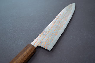 Hayabusa Blue2 Rainbow Damascus Gyuto 210mm - Thecooksedges