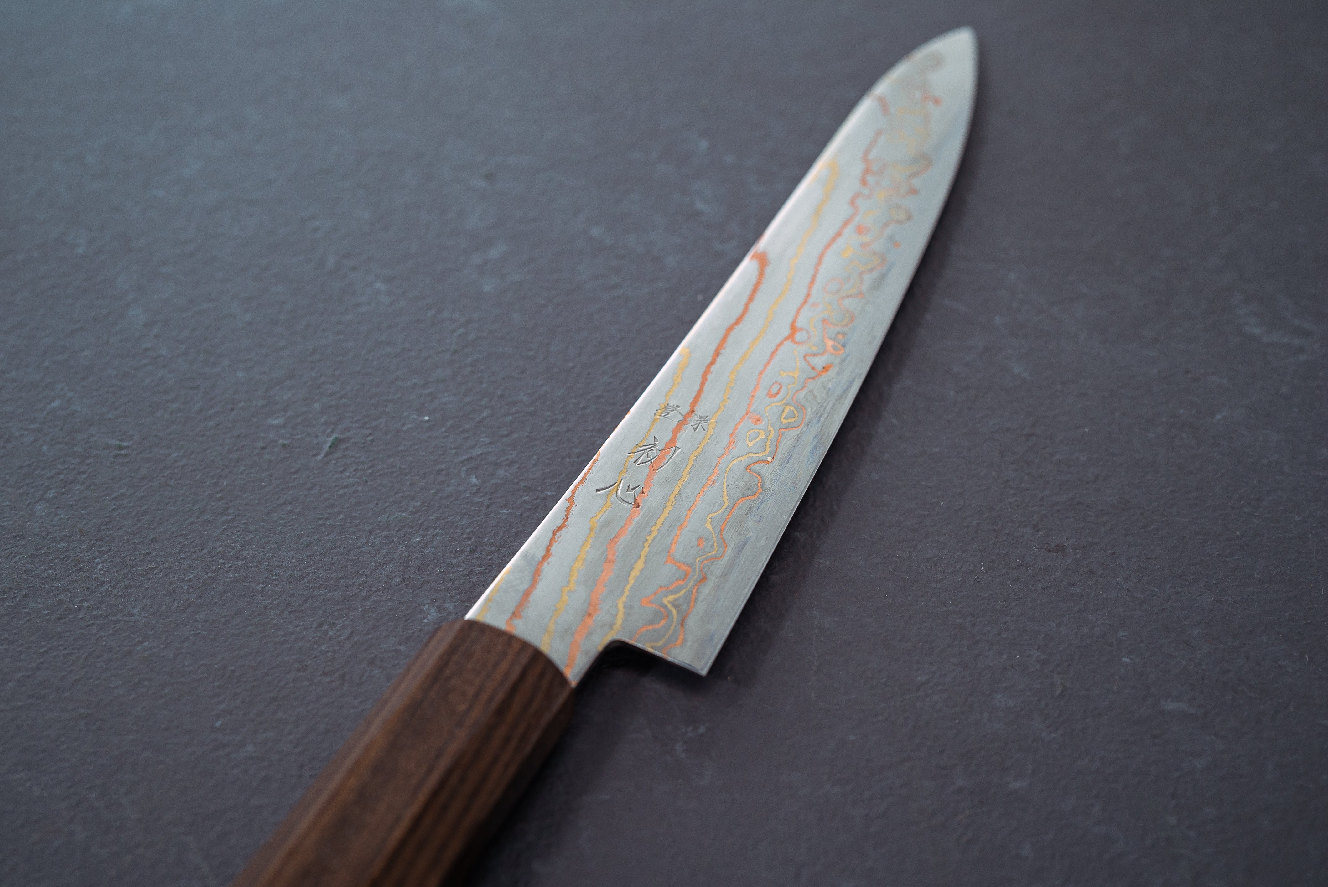 Hayabusa Blue2 Rainbow Damascus Petty 150mm - Thecooksedges