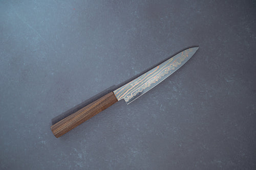 Hayabusa Blue2 Rainbow Damascus Petty 150mm - Thecooksedges