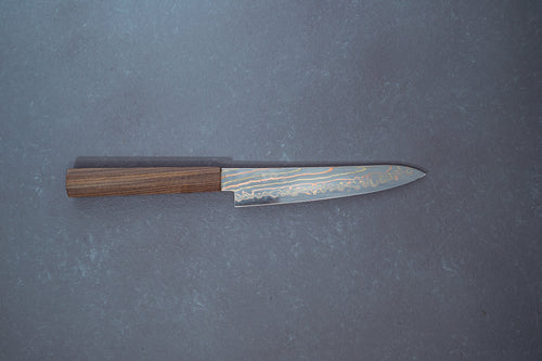 Hayabusa Blue2 Rainbow Damascus Petty 150mm - Thecooksedges