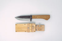 Shotaro Imai W2 Damascus Outdoor Knife 110mm - Thecooksedges