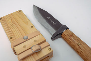 Shotaro Imai W2 Damascus Outdoor Knife 110mm - Thecooksedges