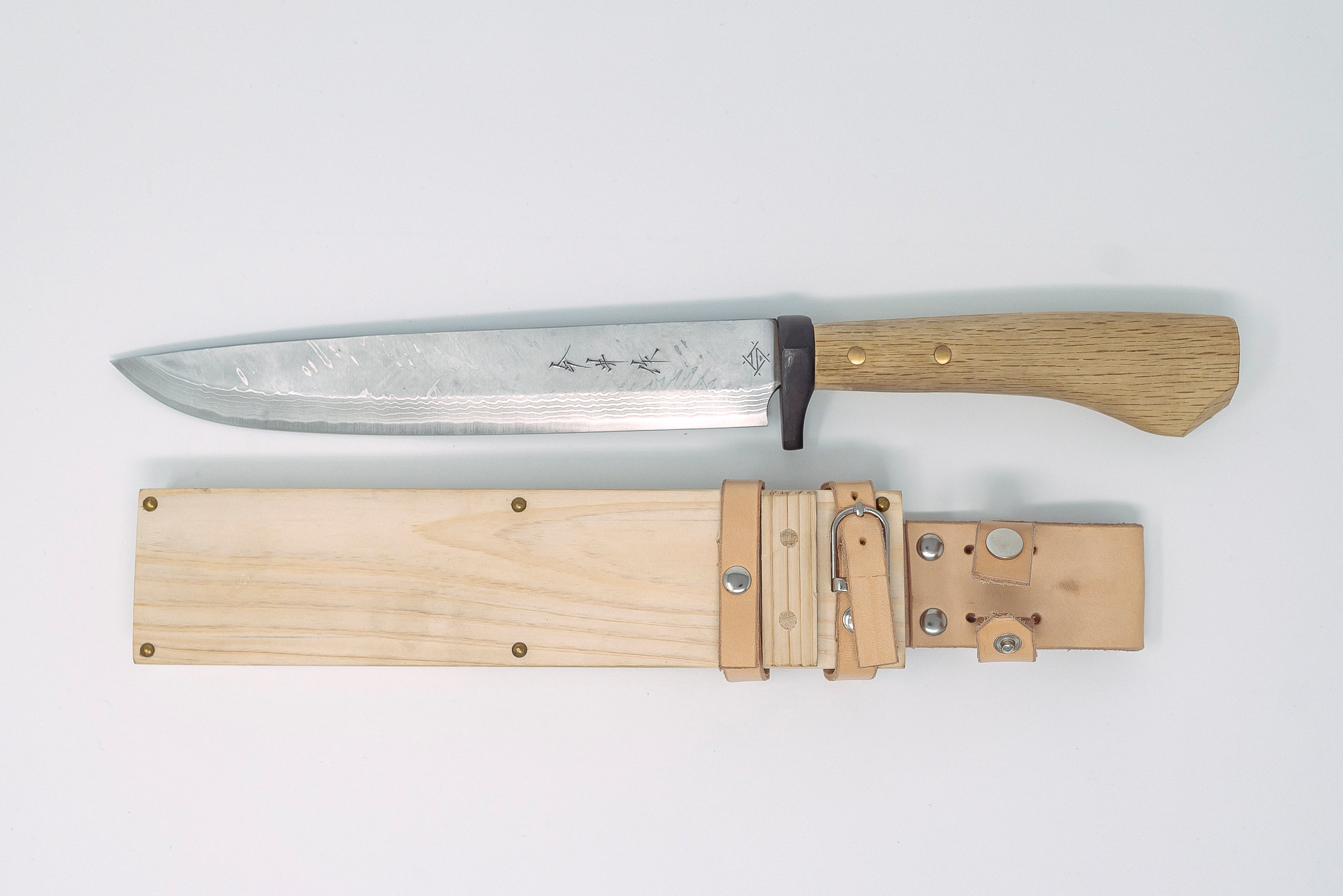 Shotaro Imai W2 Damascus Outdoor Knife 240mm - Thecooksedges