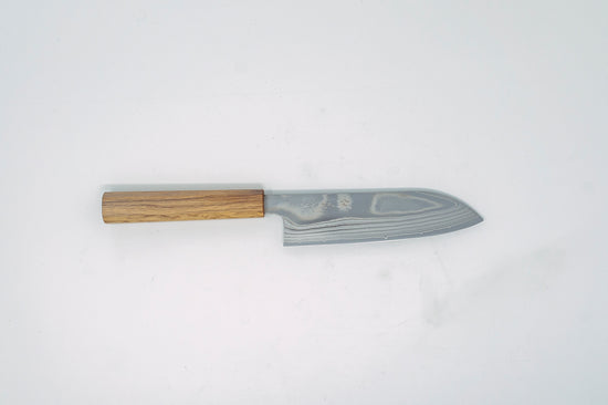 Sakai Kikumori 10A Damascus Santoku 165mm - Thecooksedges