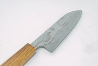 Sakai Kikumori 10A Damascus Santoku 165mm - Thecooksedges