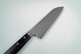 Masutani VG10 Damascus Santoku 170mm Black Handle - Thecooksedges