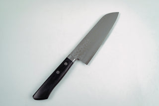 Masutani VG10 Damascus Santoku 170mm Black Handle - Thecooksedges