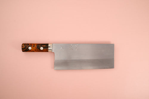 Nakagawa Silver3 Chinese Cleaver Ironwood Handle - Thecooksedges
