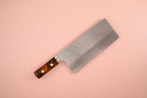 Nakagawa Silver3 Chinese Cleaver Ironwood Handle - Thecooksedges