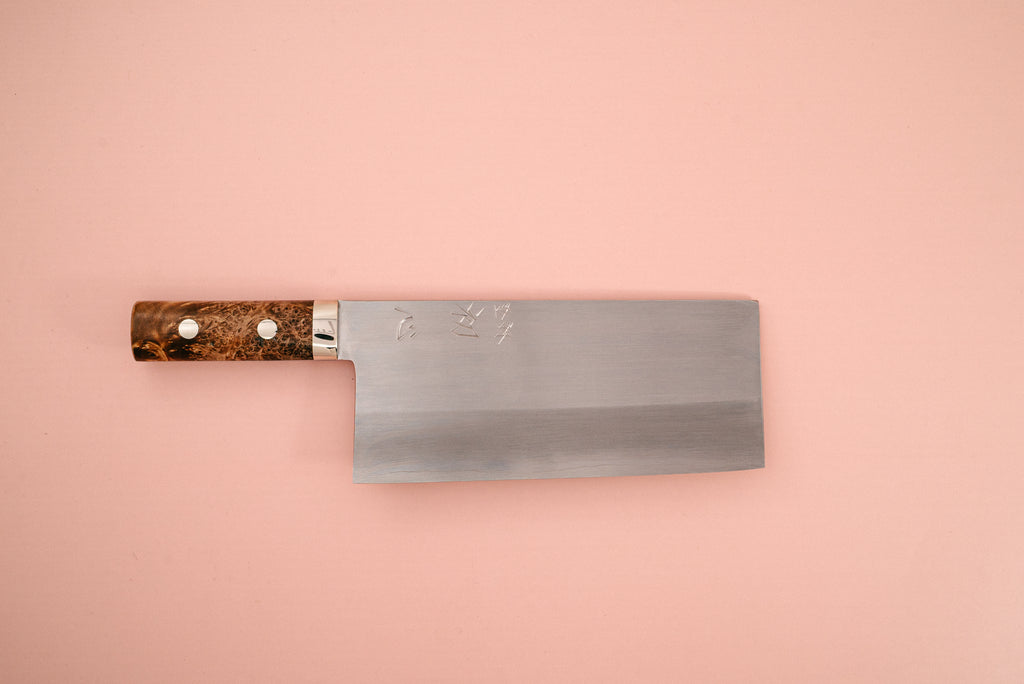 Nakagawa Silver3 Chinese Cleaver Maple Handle - Thecooksedges