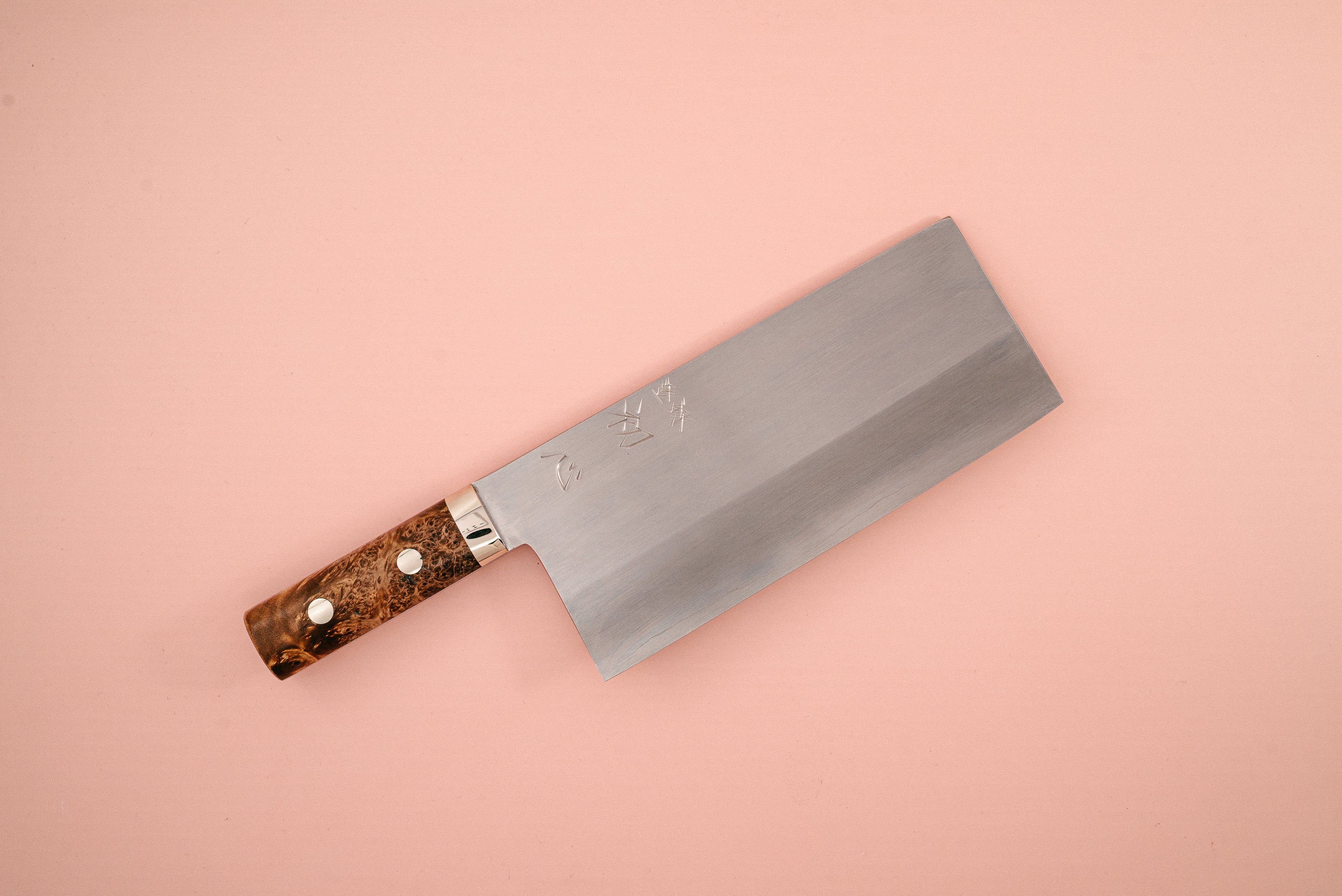 Nakagawa Silver3 Chinese Cleaver Maple Handle - Thecooksedges