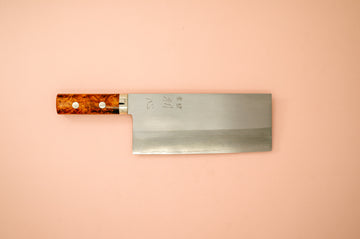 Nakagawa Silver3 Chinese Cleaver Quince Handle - Thecooksedges