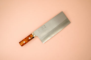 Nakagawa Silver3 Chinese Cleaver Quince Handle - Thecooksedges