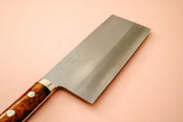 Nakagawa Silver3 Chinese Cleaver Quince Handle - Thecooksedges
