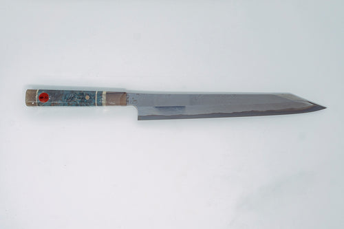 Nigara Hamono Blue2 Twisted Damascus Kiritsuke Yanagiba 300mm - Thecooksedges