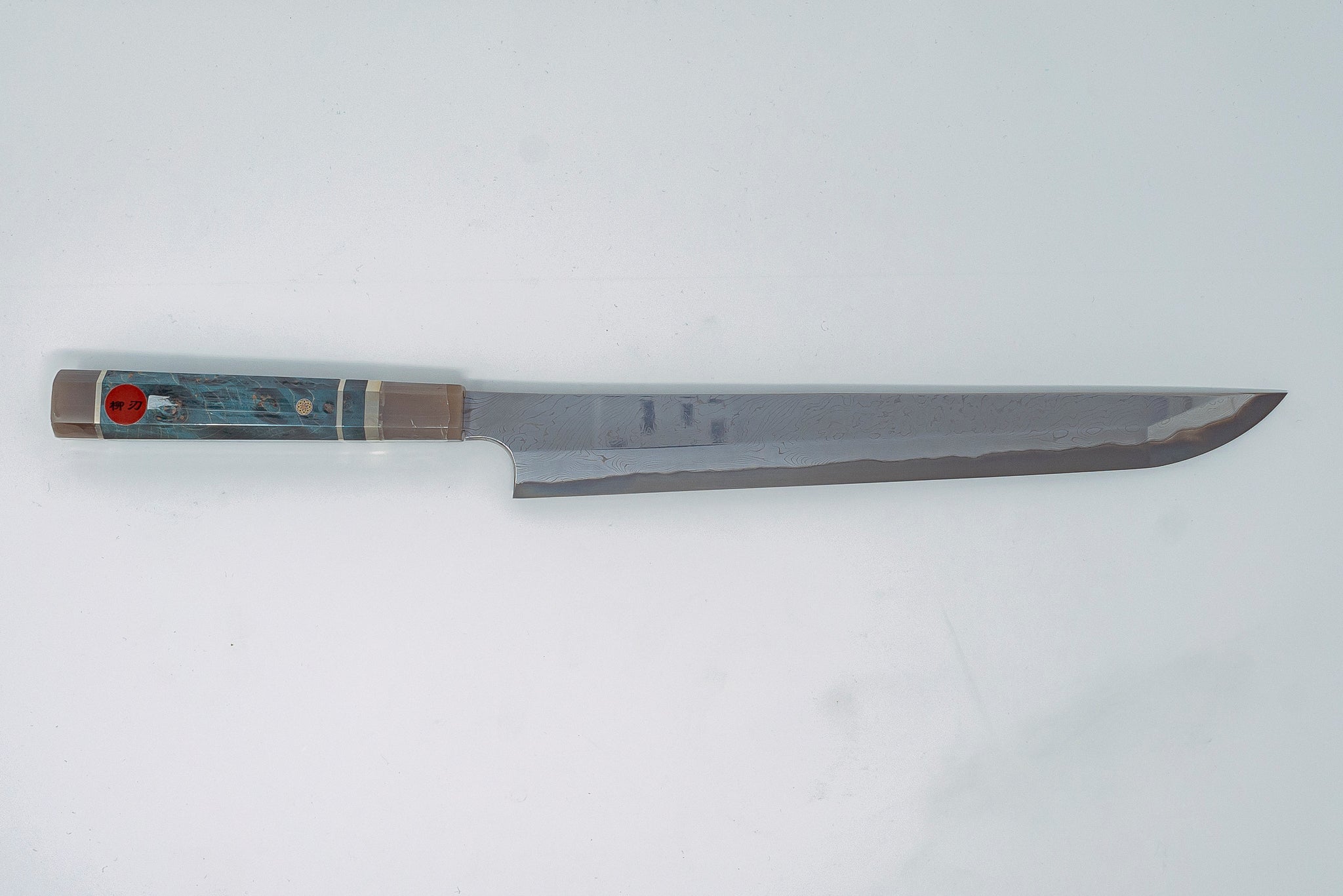 Nigara Hamono Blue2 Twisted Damascus Sakimaru Yanagiba 300mm - Thecooksedges
