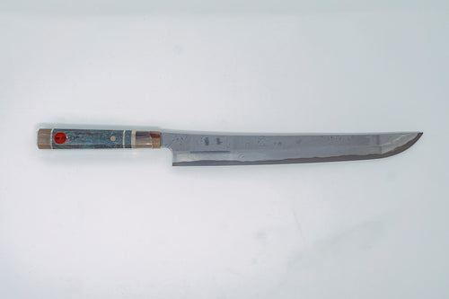 Nigara Hamono Blue2 Twisted Damascus Sakimaru Yanagiba 330mm - Thecooksedges