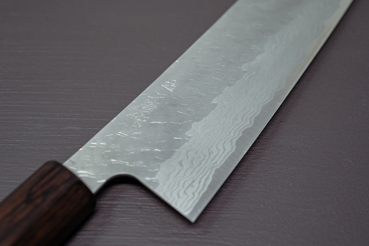 Nigara Hamono VG10 Tsuchime Damascus Kiritsuke 240mm - Thecooksedges