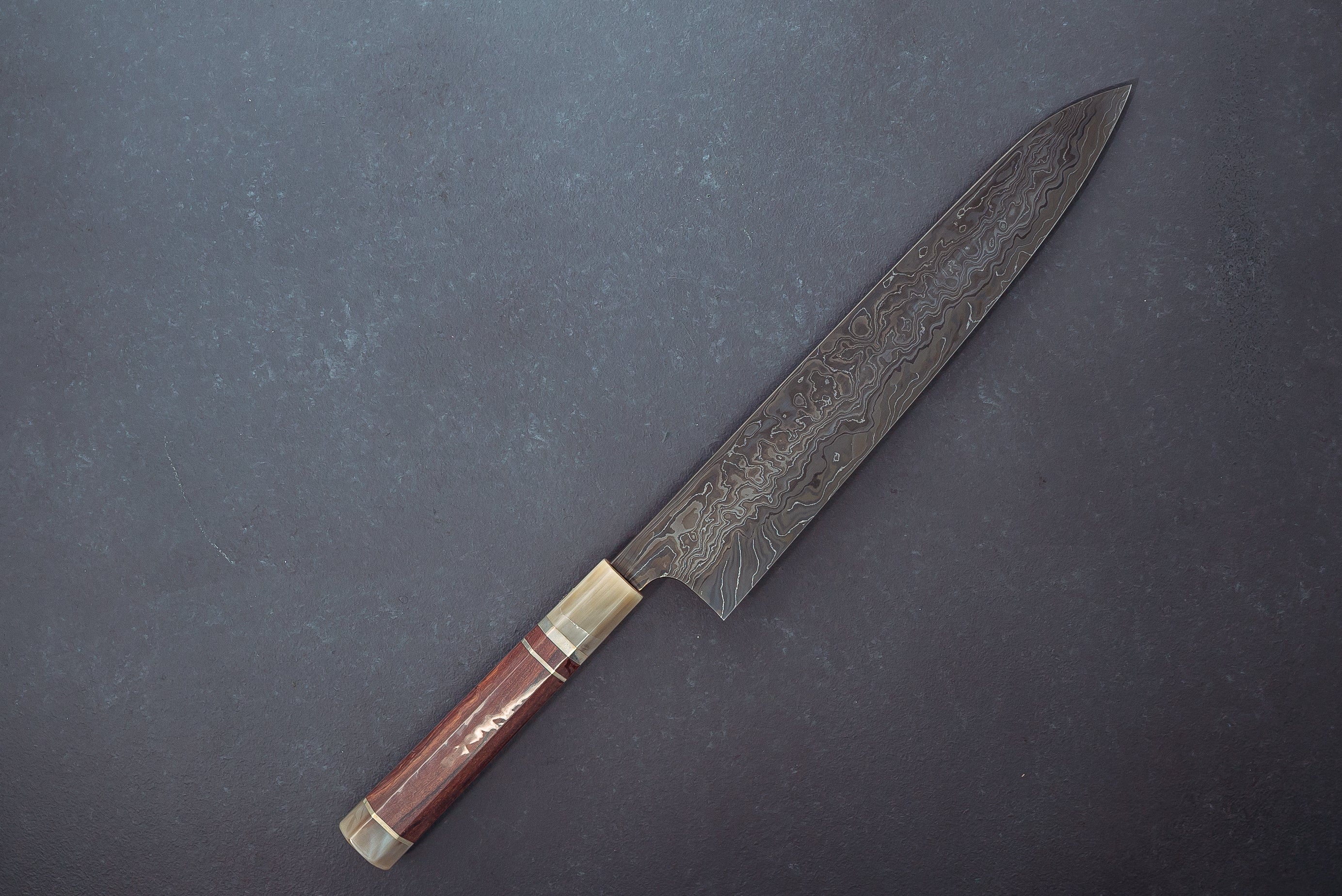 Nigara Hamono Kagetora B2+W2 Core Damascus Gyuto 300mm - Thecooksedges