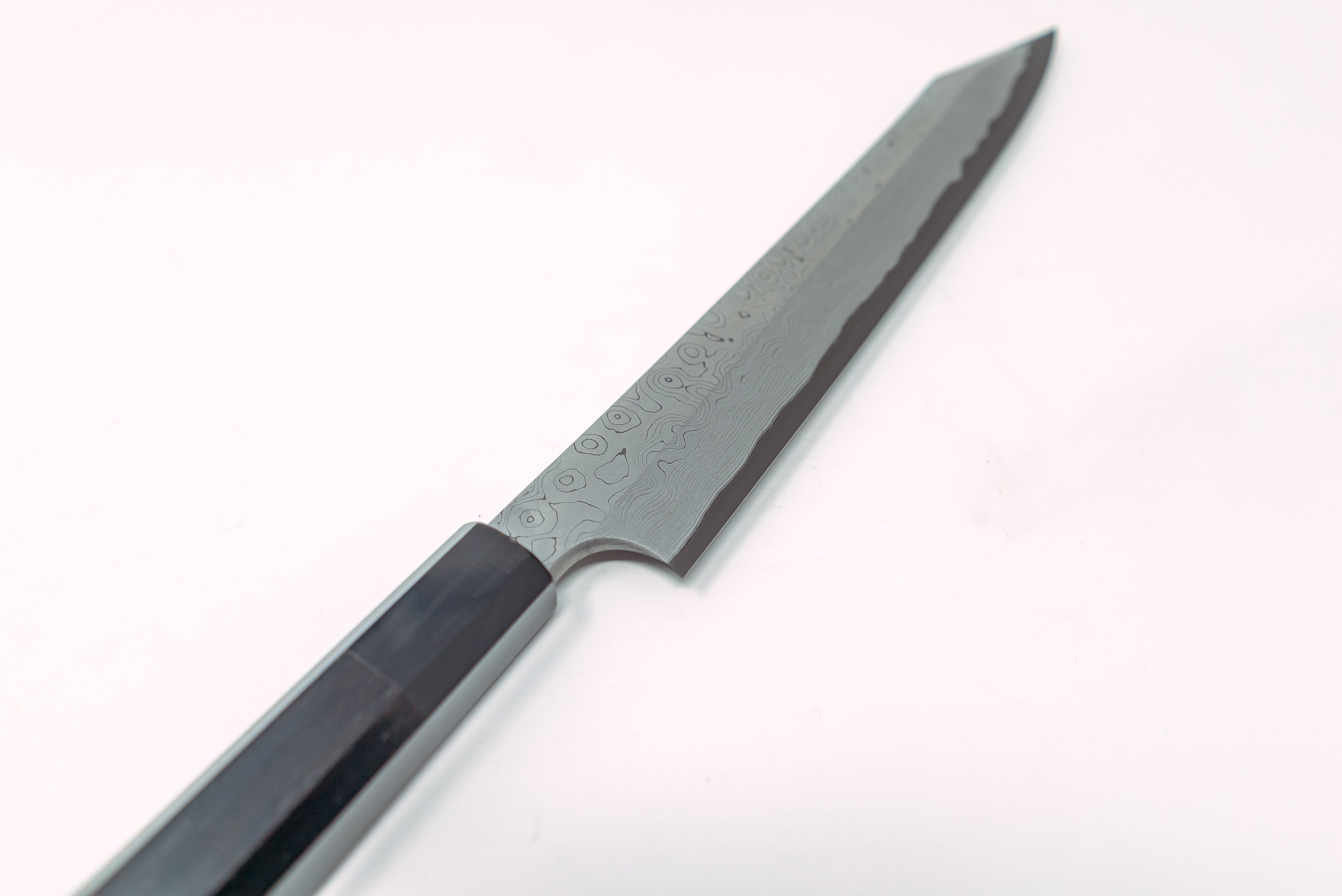 Nigara Hamono Kurozome Damascus Kiritsuke Yanagiba 240mm - Thecooksedges