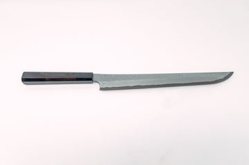 Nigara Hamono Kurozome Damascus Sakimaru Yanagiba 300mm - Thecooksedges
