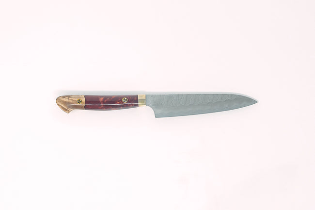 Nigara Hamono SG2 Migaki Tsuchime Petty 150mm w/ Western Resin handle - Thecooksedges