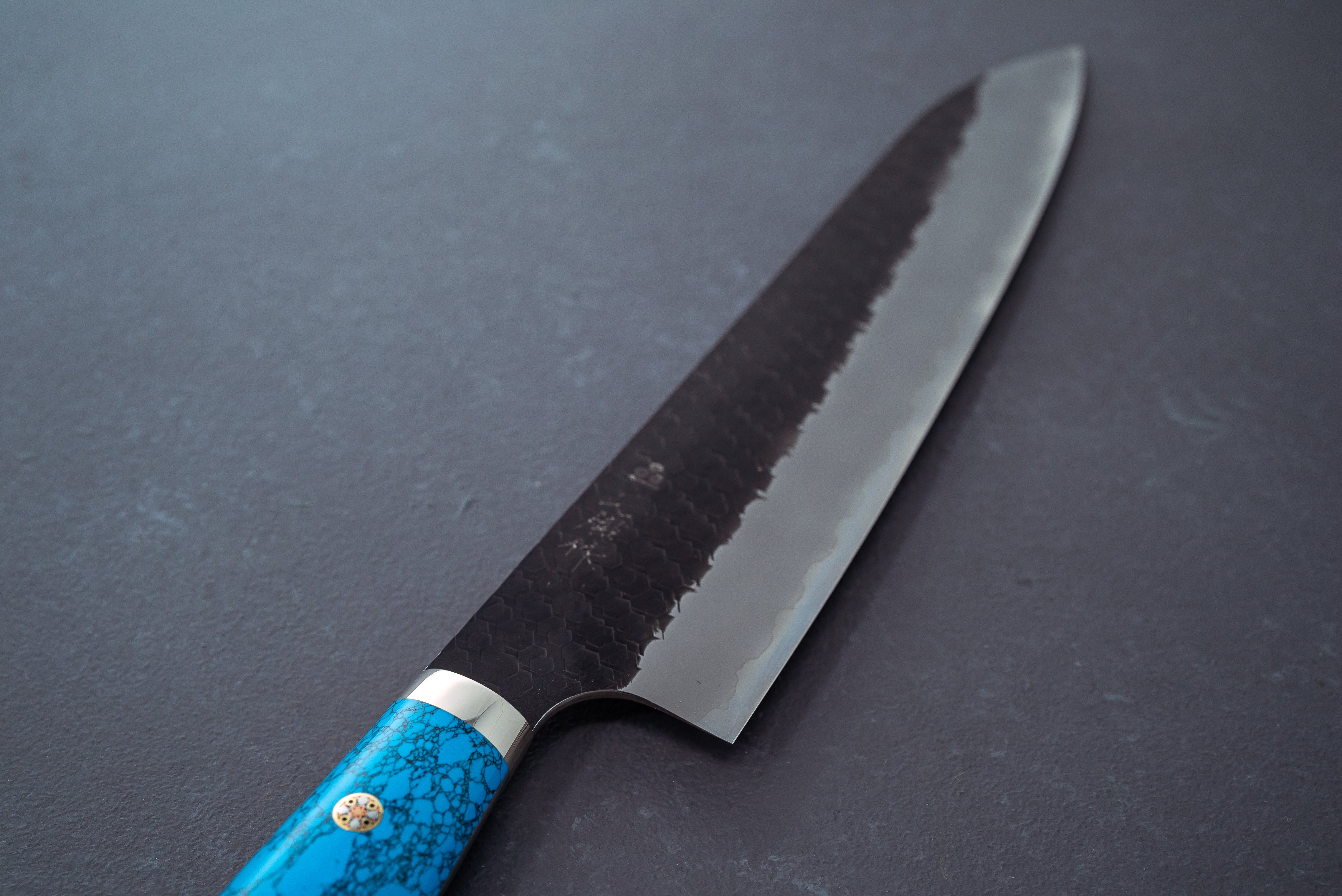Nigara Hamono Kurouchi SG2 Tsuchime Gyuto 240mm - Thecooksedges