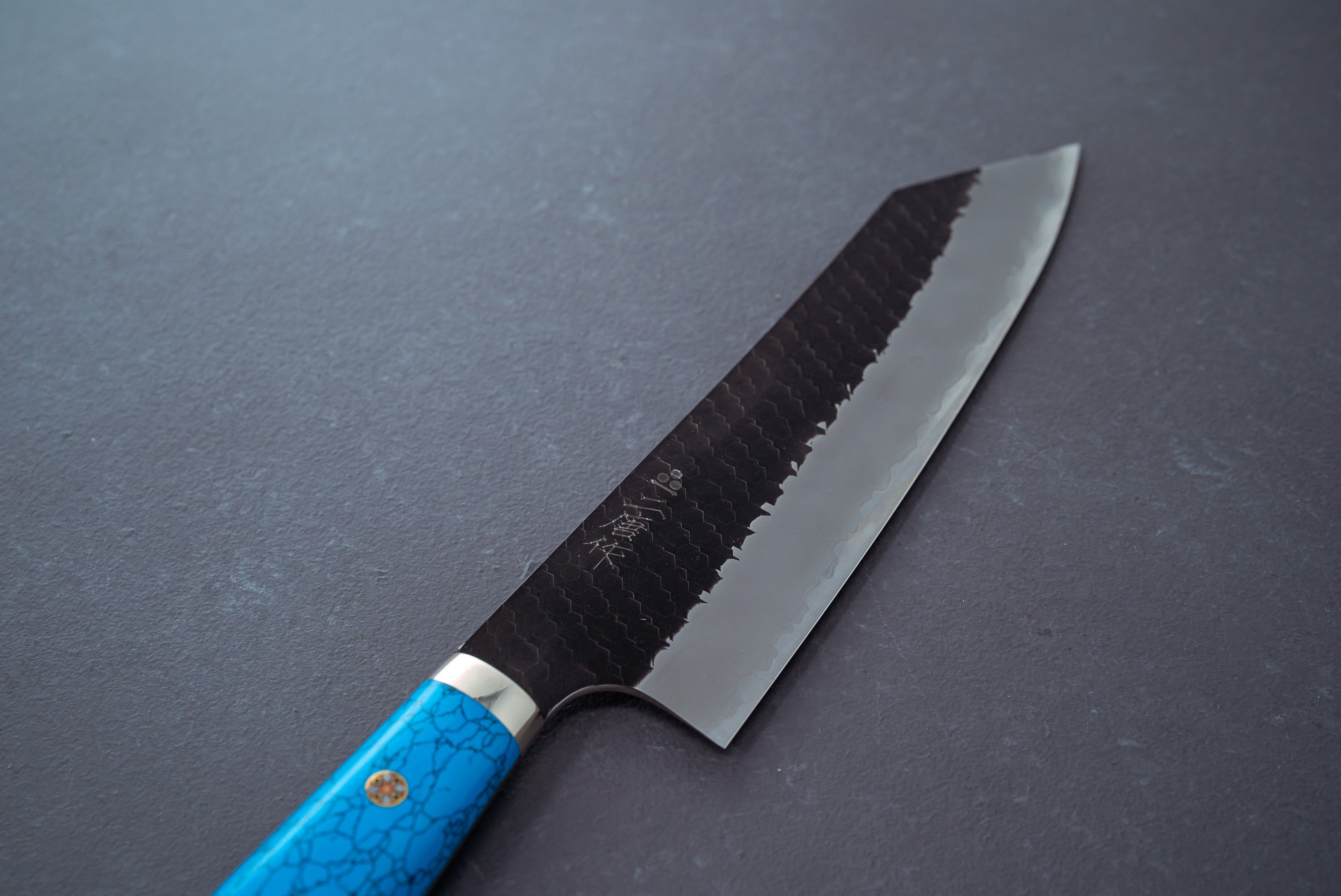 Nigara Hamono Kurouchi SG2 Tsuchime Kiritsuke Gyuto 210mm - Thecooksedges