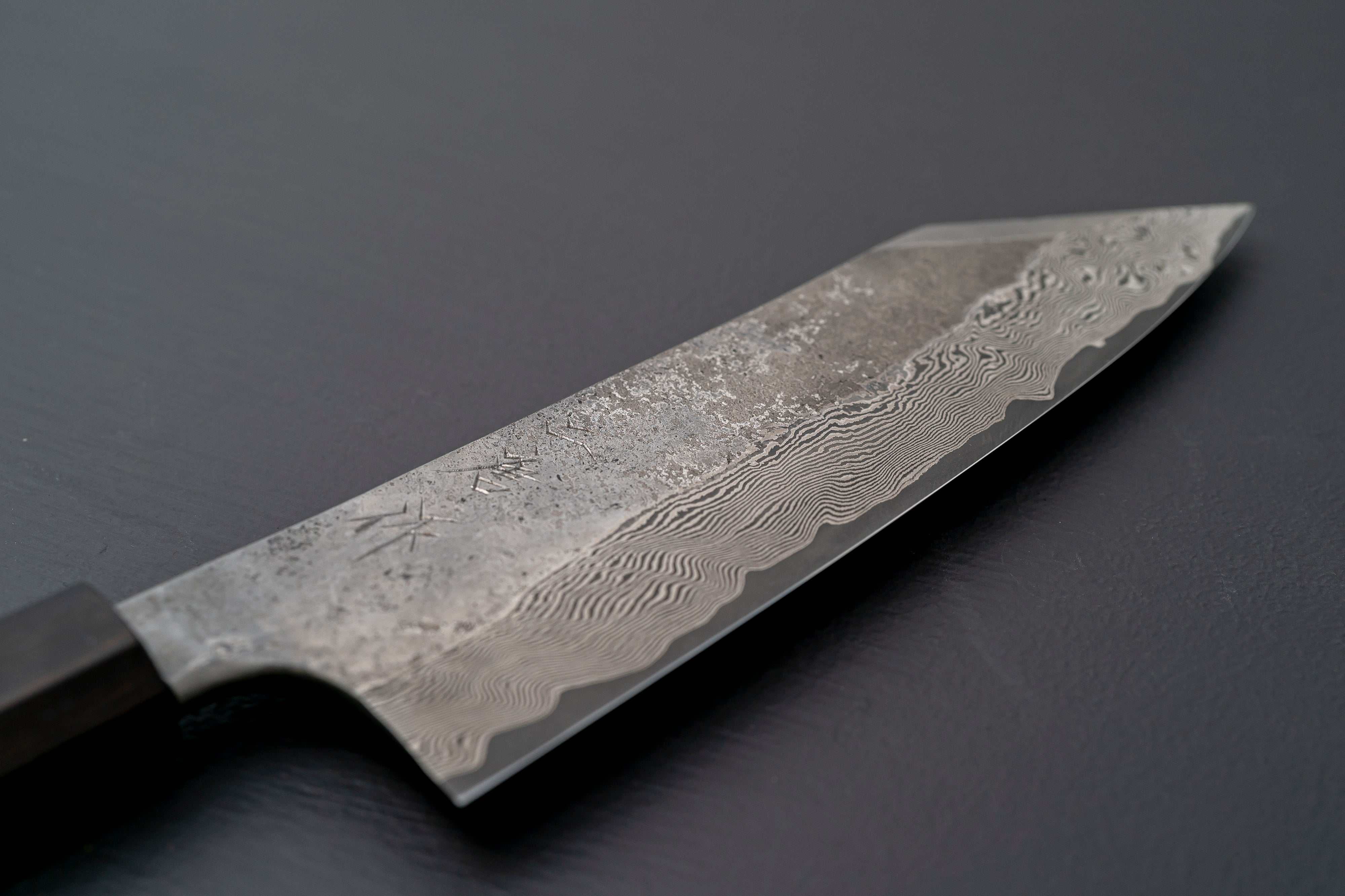 Nigara Hamono Silver3 Damascus Bunka 180mm - Thecooksedges