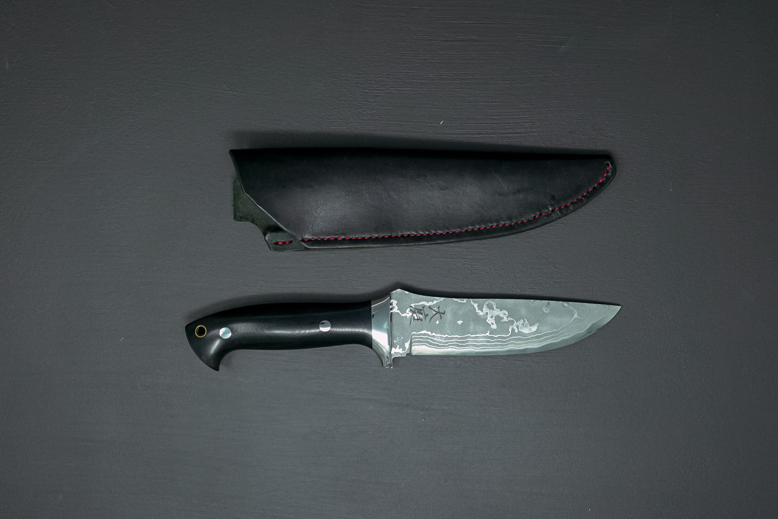 Oba Yuma SG2 Damascus Hunting knife w/Micarta Handle & Leather Sheath
