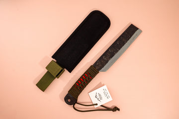 Raccoon TS239 Kurouchi Outdoor Knife 165mm w/Sheath - Thecooksedges
