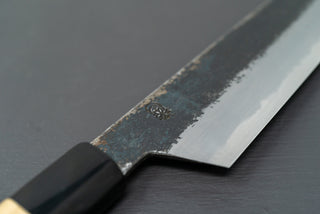 Sakai Kikumori Kikuzuki Kuro Kiritsuke Gyuto 240mm - Thecooksedges