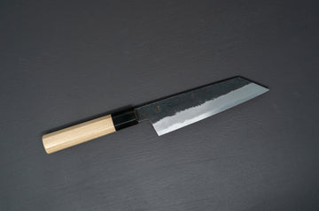 Sakai Kikumori Kikuzuki Kuro Kiritsuke Santoku 180mm - Thecooksedges