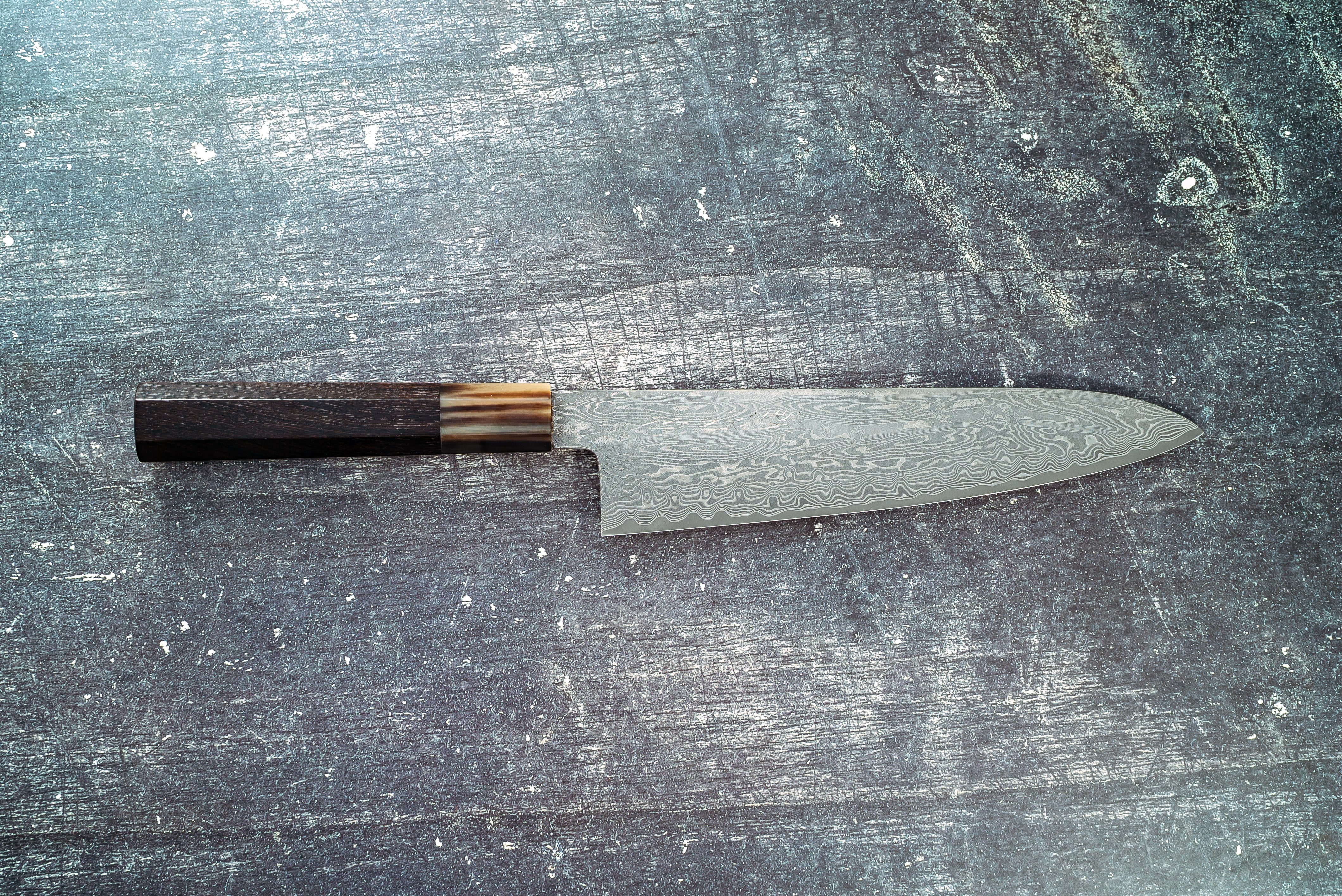 Sakai Kikumori Nakagawa SPG Strix Damascus Gyuto 210mm - Thecooksedges