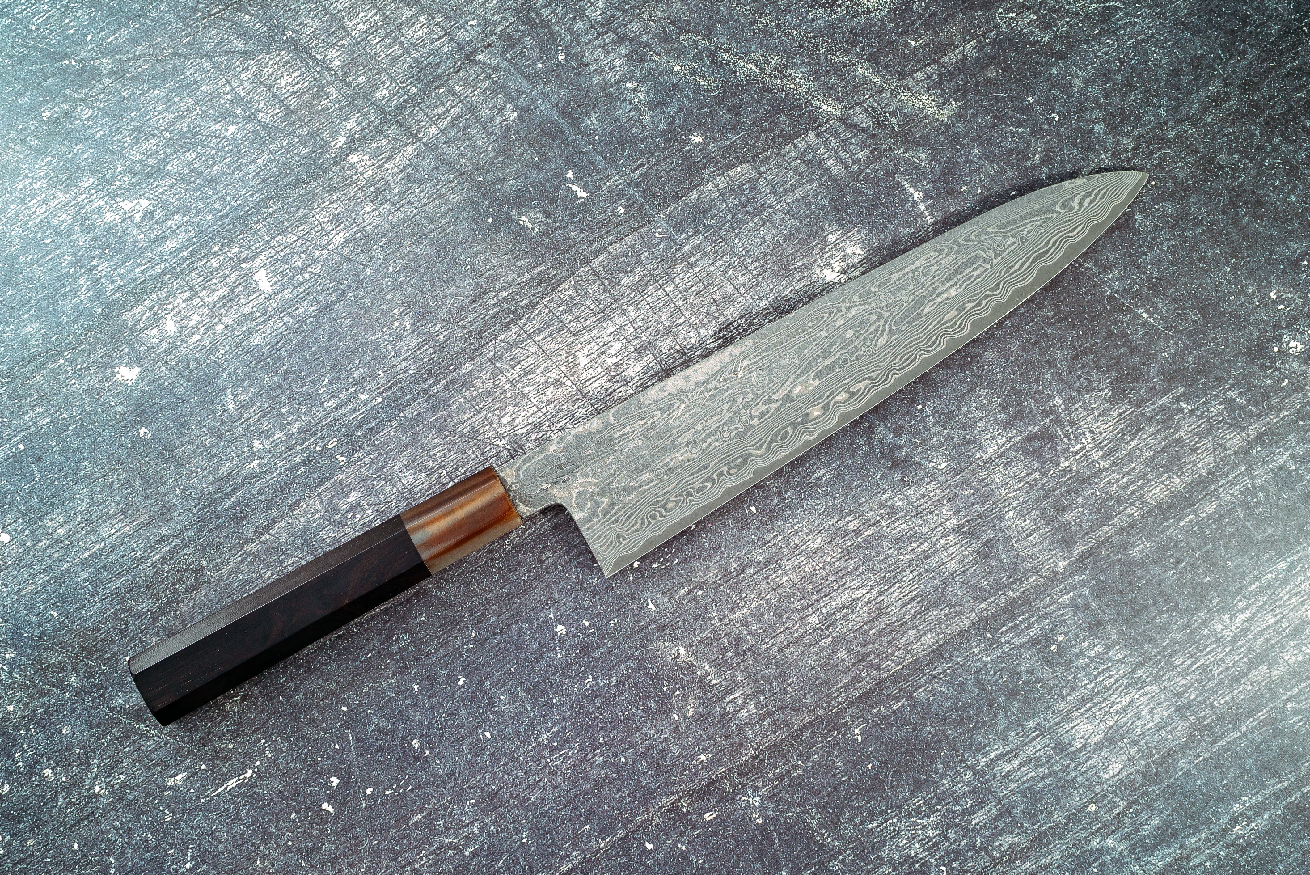Sakai Kikumori Nakagawa SPG Strix Damascus Gyuto 240mm