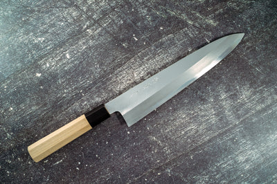 Sakai Kikumori Nakagawa Stainless Clad W1 Gyuto 240mm - Thecooksedges