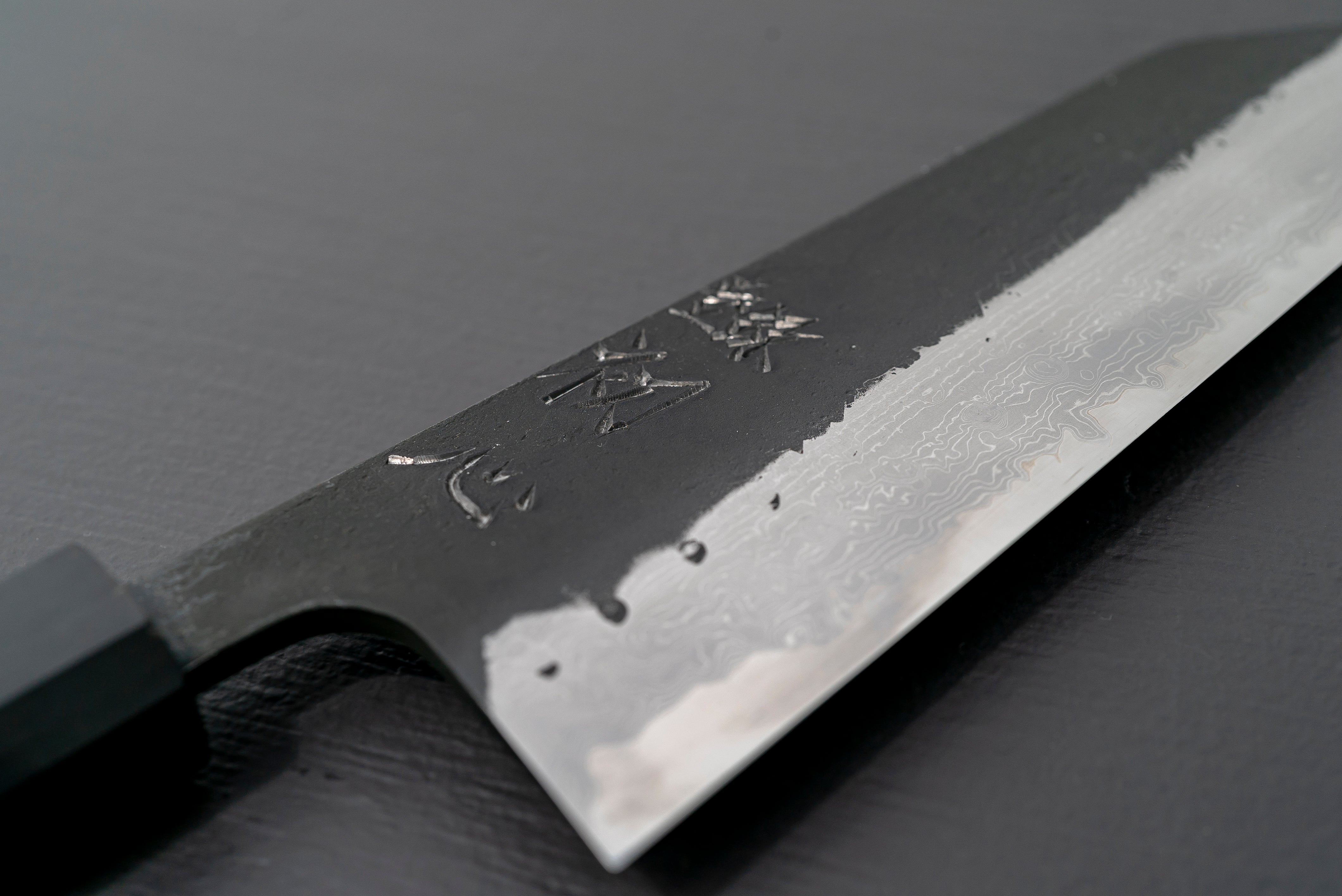 Hatsukokoro Shinkiro AS Kurouchi Damascus Bunka 165mm - Thecooksedges