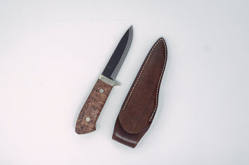 Takeda NAS Moriya Sheath Knife w/Rosewood Burl Handle - Thecooksedges