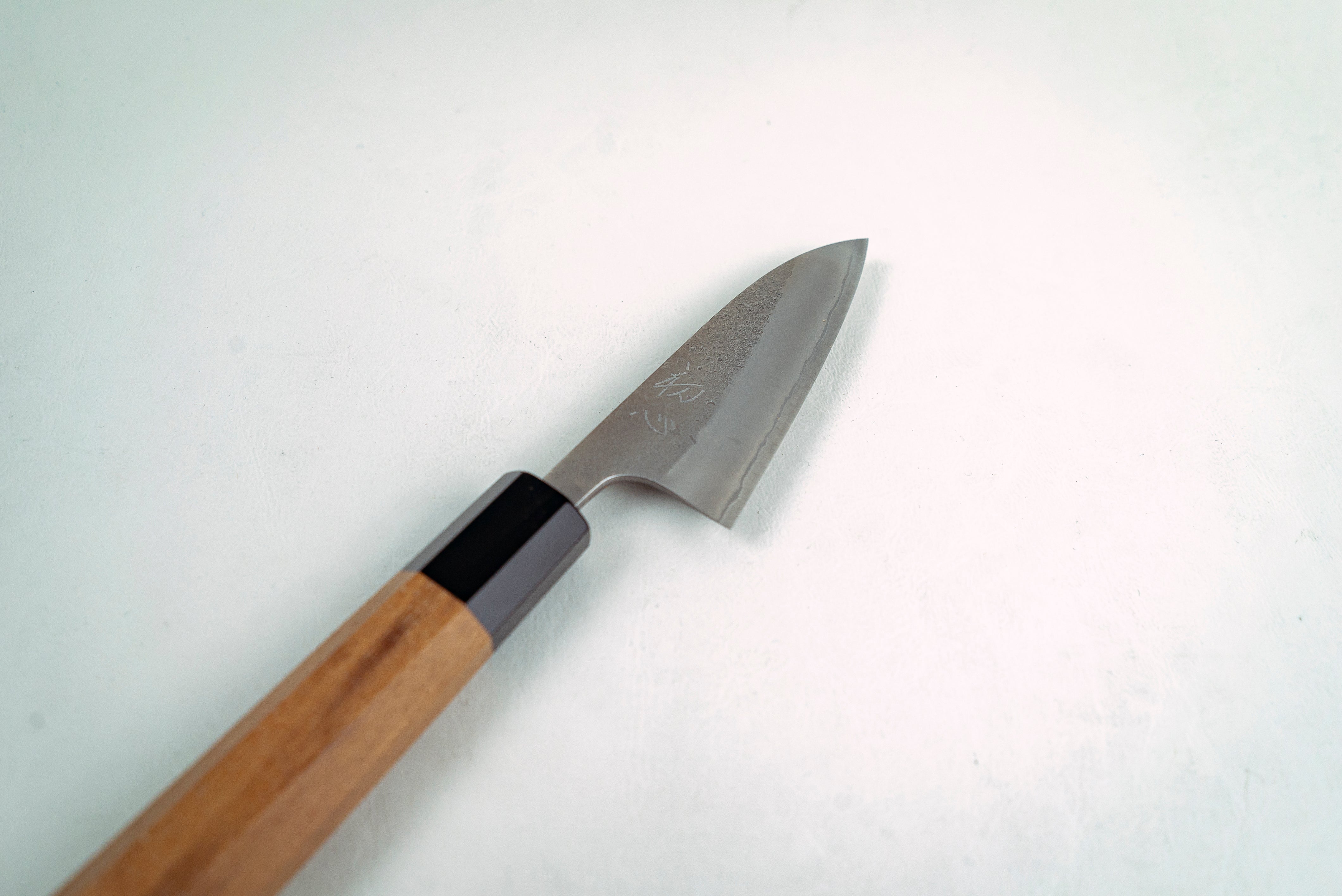 Yoshikane Hamono White #2 Nashiji Stainless Clad Paring 80mm - Thecooksedges